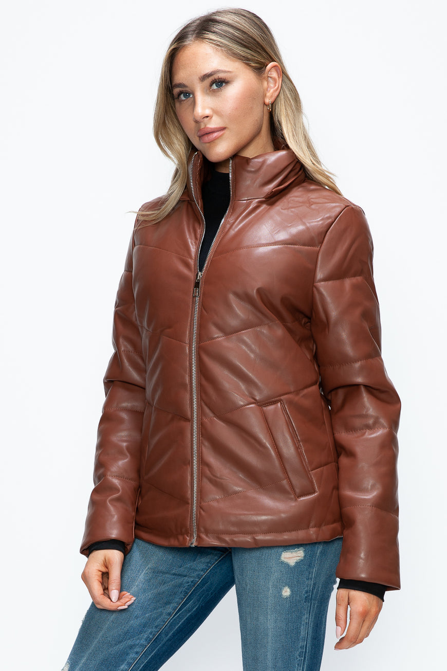 How Dare U Pocketed Zip Up Puffer Jacket with Removable Hood - TopFashionHQ