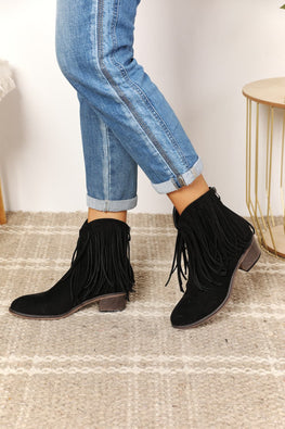 Legend Women's Fringe Cowboy Western Ankle Boots - TopFashionHQ