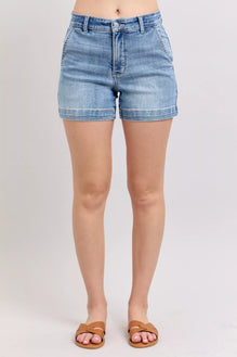 Judy Blue Mid Rise Denim Shorts
