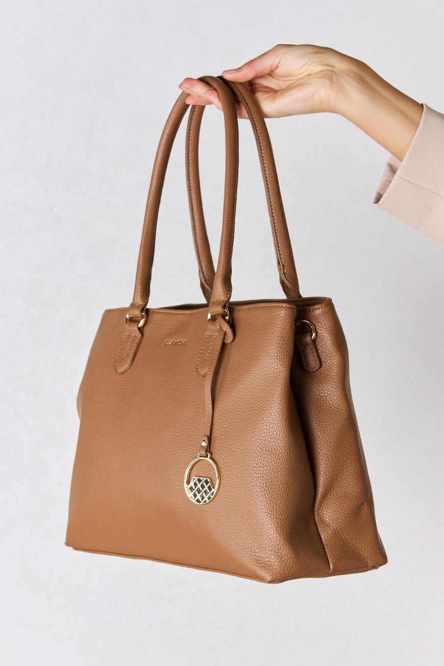 David Jones Structured Leather Handbag - TopFashionHQ