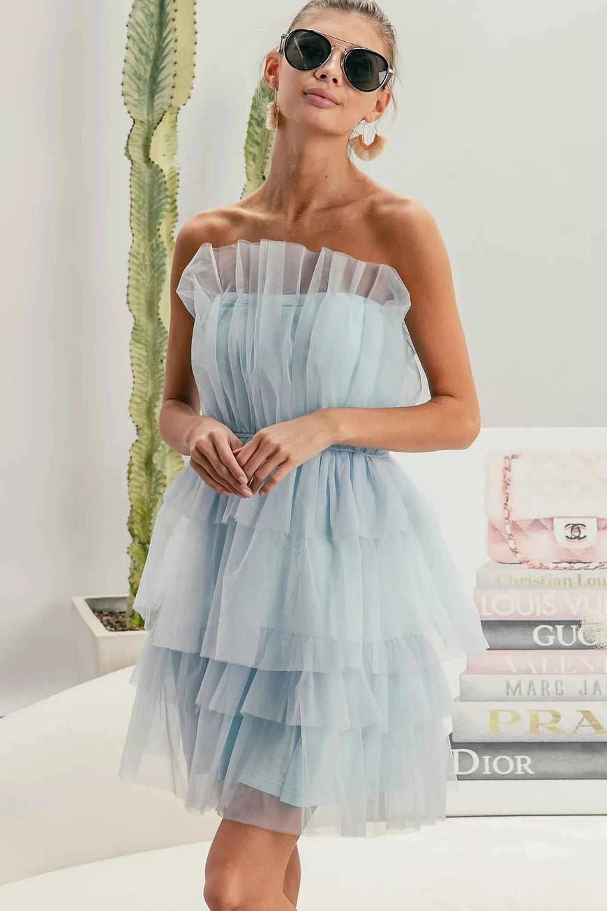 BiBi Sleeveless Layered Organza Dress