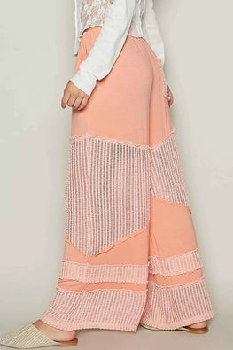 POL Drawstring Elastic Waistband Wide-Leg Pants