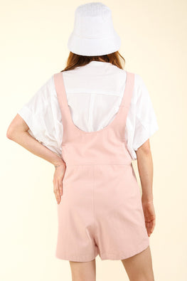 VERY J Adjustable Waist Suspender Overalls with Pockets