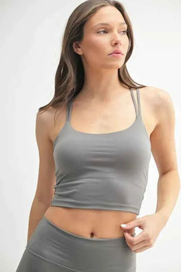 MONO B Venice Cloud Light Crisscross Sports Bra