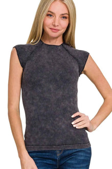 Zenana Washed Ribbed Seamless Top