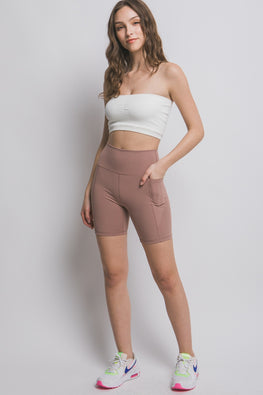 Love Tree High Waist Seam Detail Active Shorts - TopFashionHQ