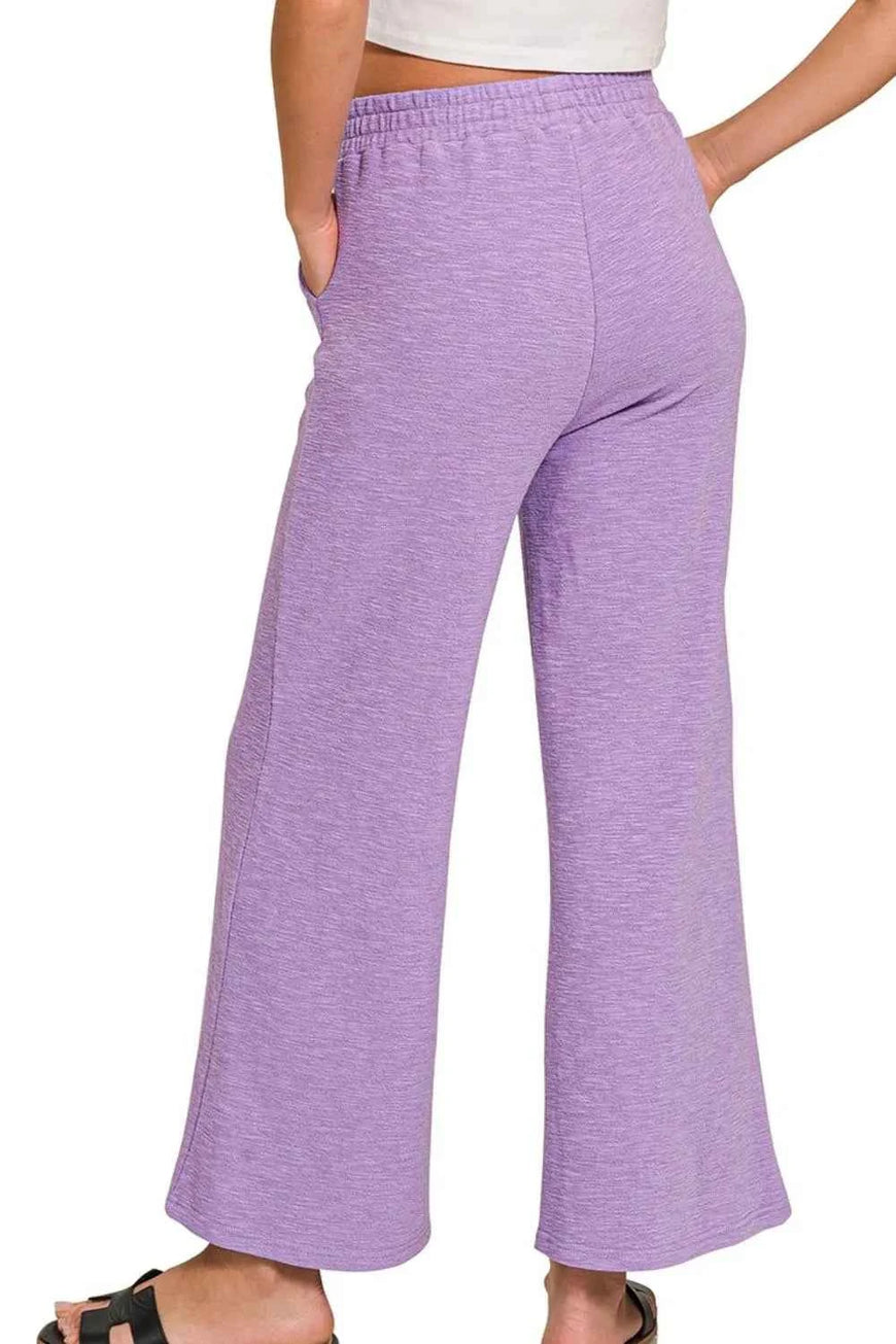 Zenana Cotton Slub Top & Pants Set