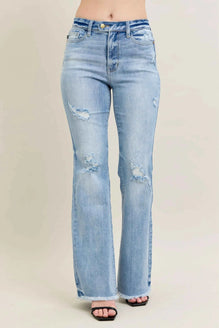 Judy Blue Full Size Hw Flare Jeans W/ Shield Pockets Plus Size