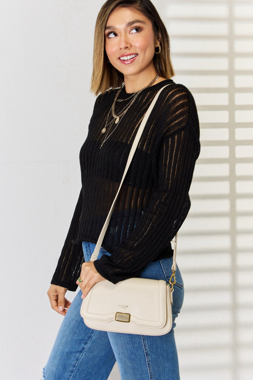 David Jones PU Leather Crossbody Bag - TopFashionHQ