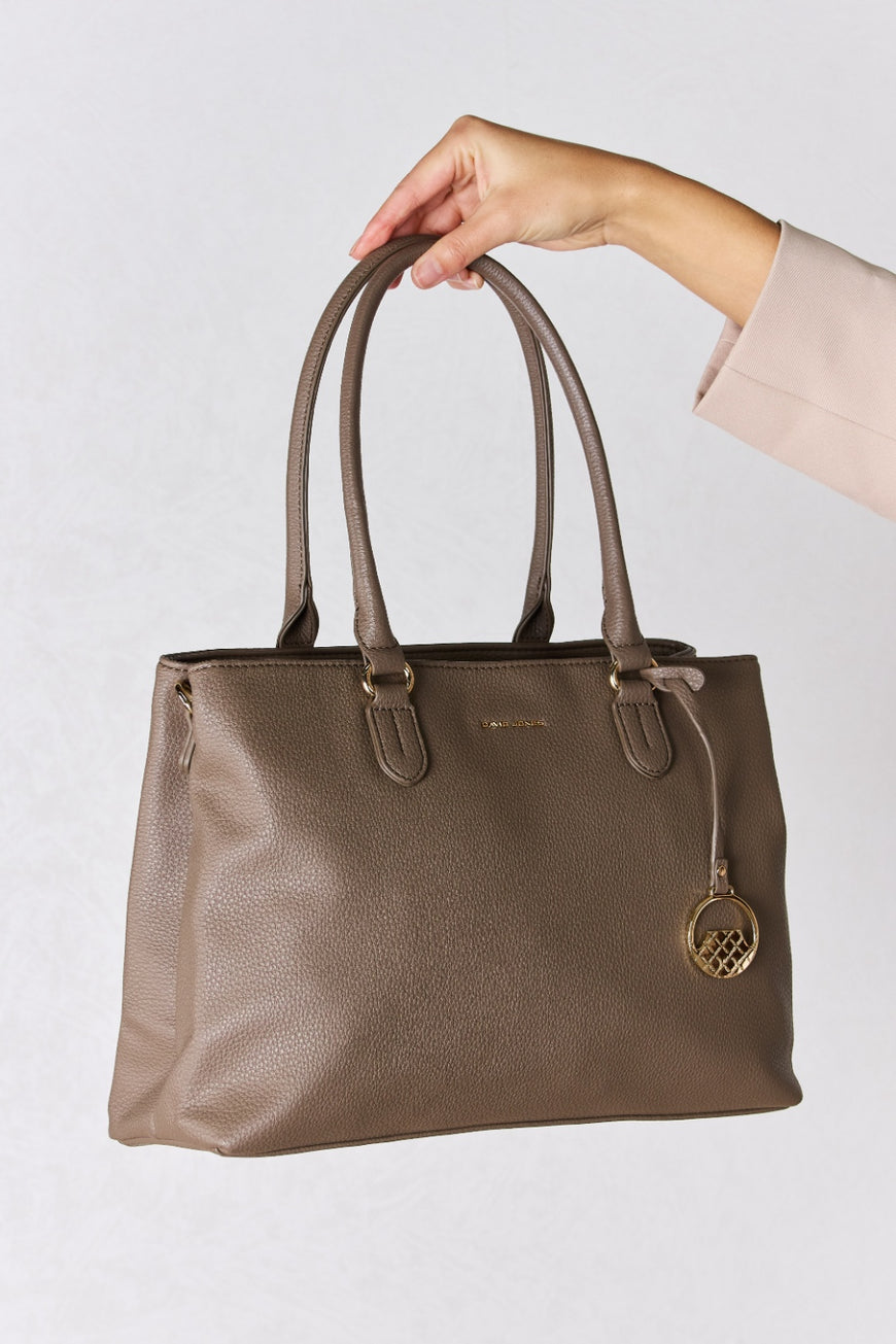 David Jones Structured Leather Handbag - TopFashionHQ