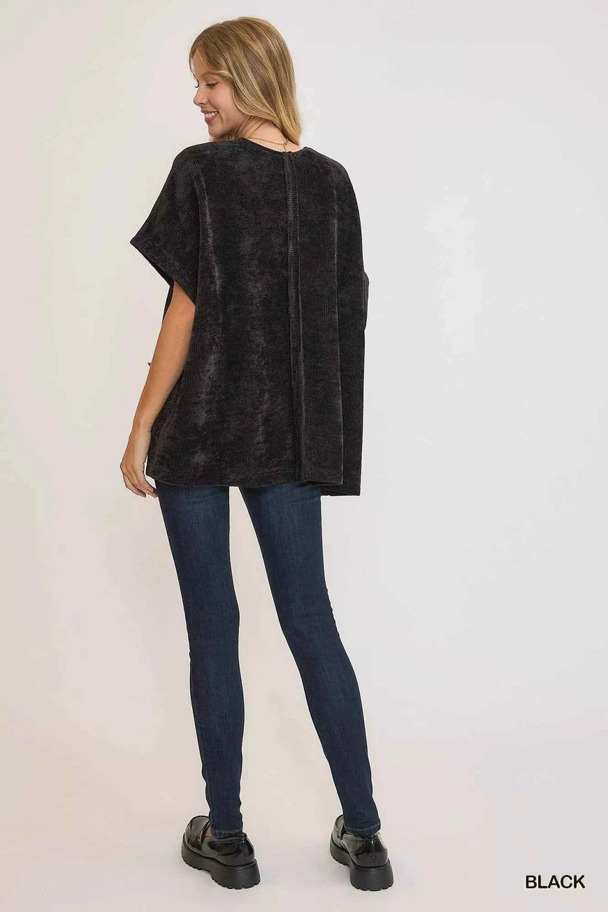 Umgee Open Front Knit Cardigan with Front Pockets