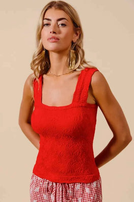 SO ME Floral Jacquard Seamless Tank Top