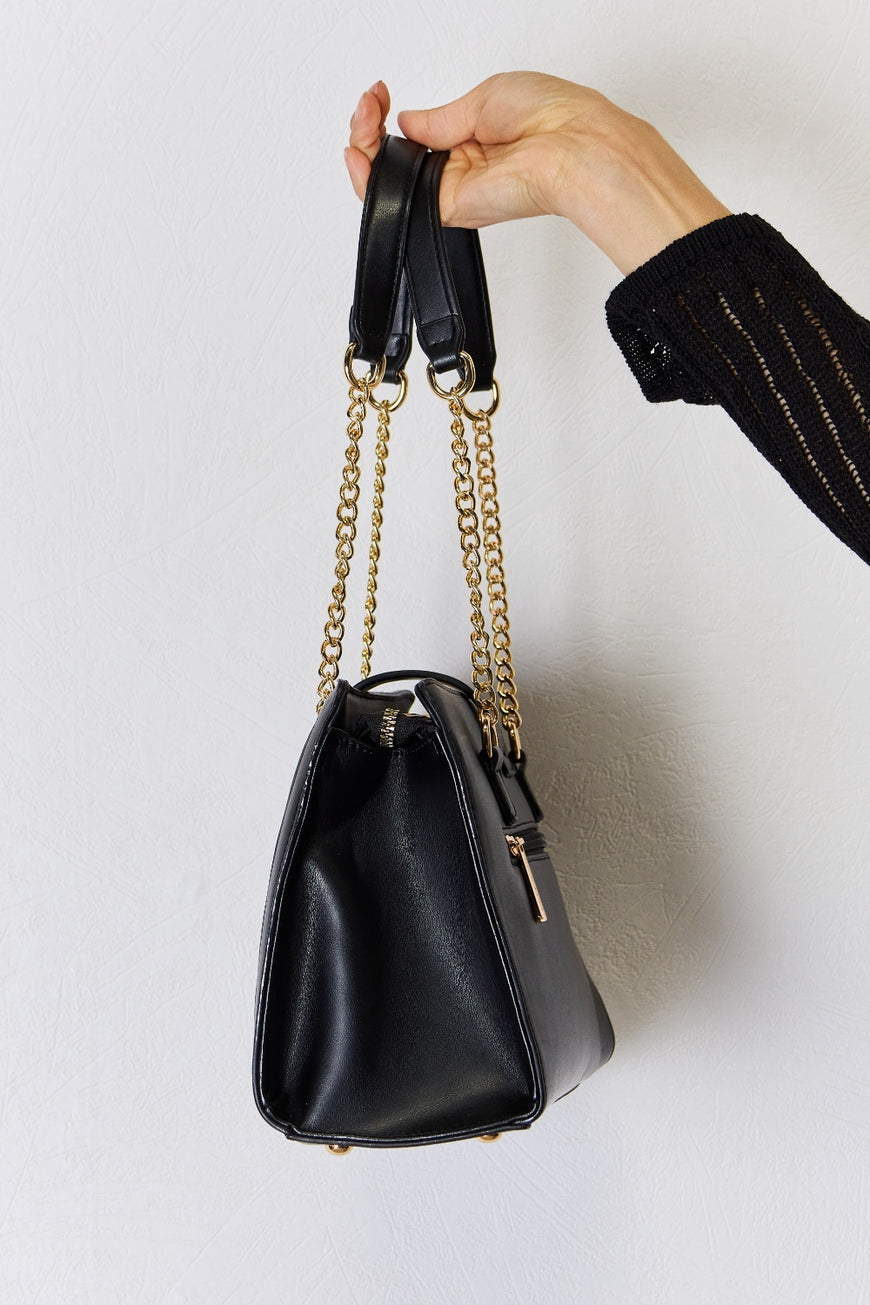 David Jones Quilted PU Leather Handbag - TopFashionHQ