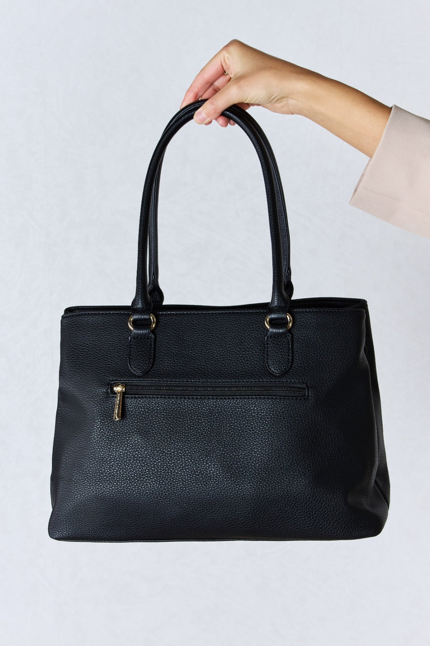 David Jones Structured Leather Handbag - TopFashionHQ