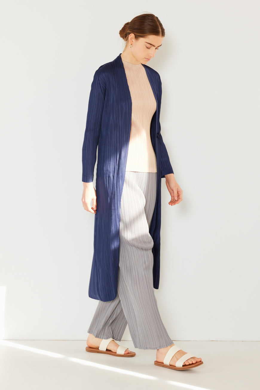 Marina West Swim Pleated Long Sleeve Cardigan - TopFashionHQ