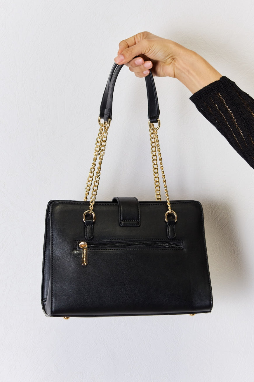 David Jones Quilted PU Leather Handbag - TopFashionHQ